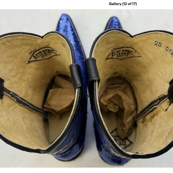 White Diamond Youth Girl Sequins Pointed Cowgirl Boots sz 20 or 4.5-5 US - Picture 11 of 16